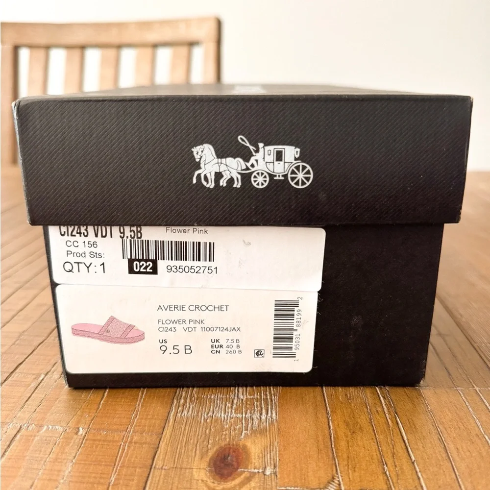 Coach Averie Crochet Flower Pink Sandals - Picture 5 of 5